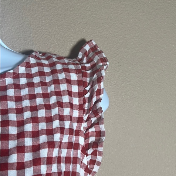 Red and White Tiered Flutter Sleeve Sundress - Picture 4 of 16